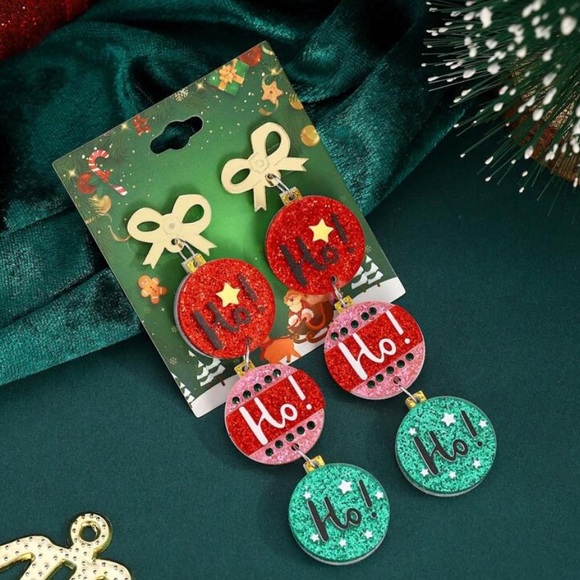 Ho Ho Ho Dangle Earrings - Picture 5 of 7